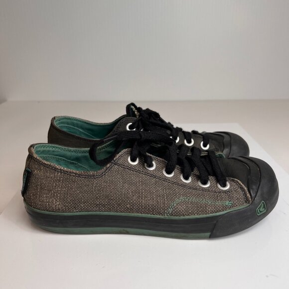 Keen Shoe Women 9 Leather Canvas Low Top Lace Up Sneaker Hike Trail Work Core Go - Picture 4 of 11
